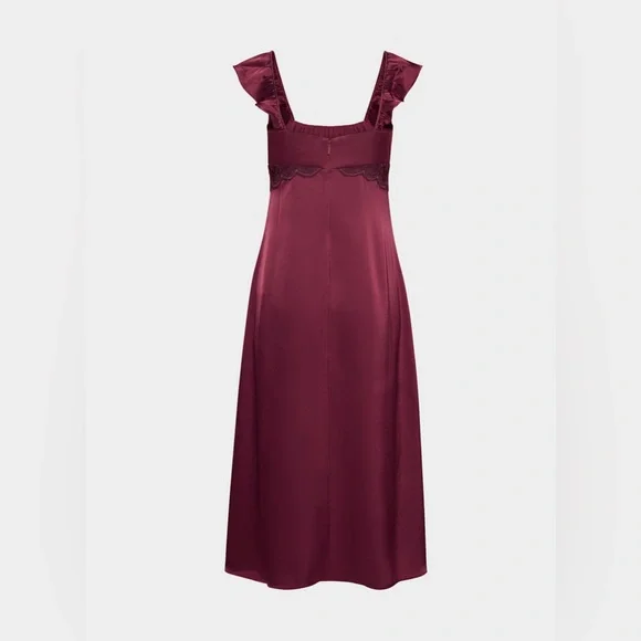 NWT Wilfred Magnate Satin Dress in Cordovan 🌹 • US 4 • Aritzia - Picture 12 of 13